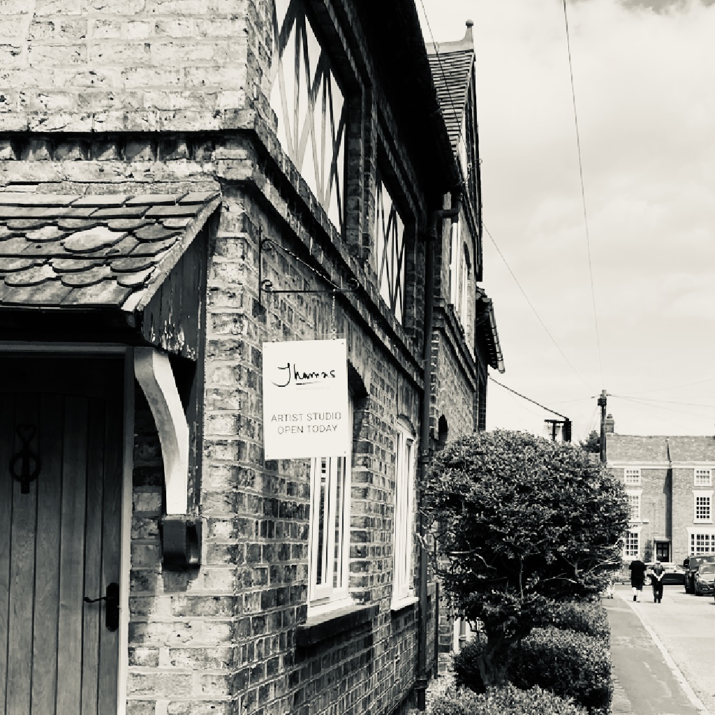 Wonky Porch Entrance with hand made tiles with Handmade by Thomas signage